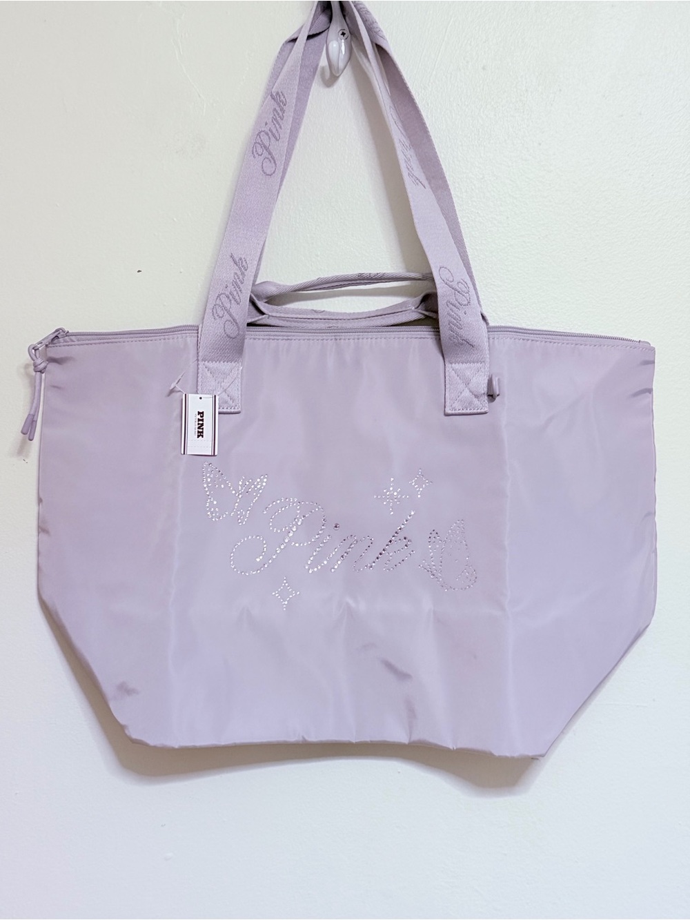 PINK Victoria's Secret Lilac Crystal Logo Tote